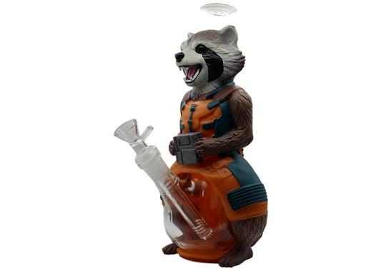Rocket Raccoon Water Pipe 11” - Silicone/Vinyl