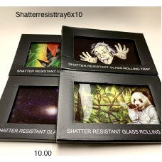 Shatter resistant glass rolling tray large